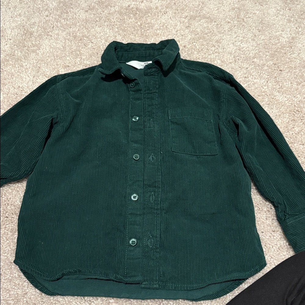H&M Kids Green Button Down Shirt